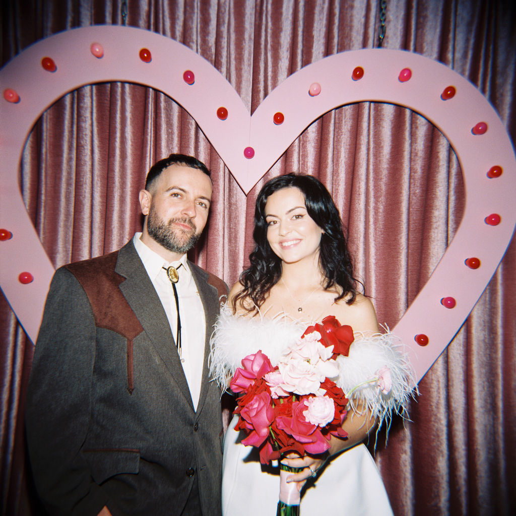Candid moment from a sure thing chapel elopement filled with laughter and emotion.
