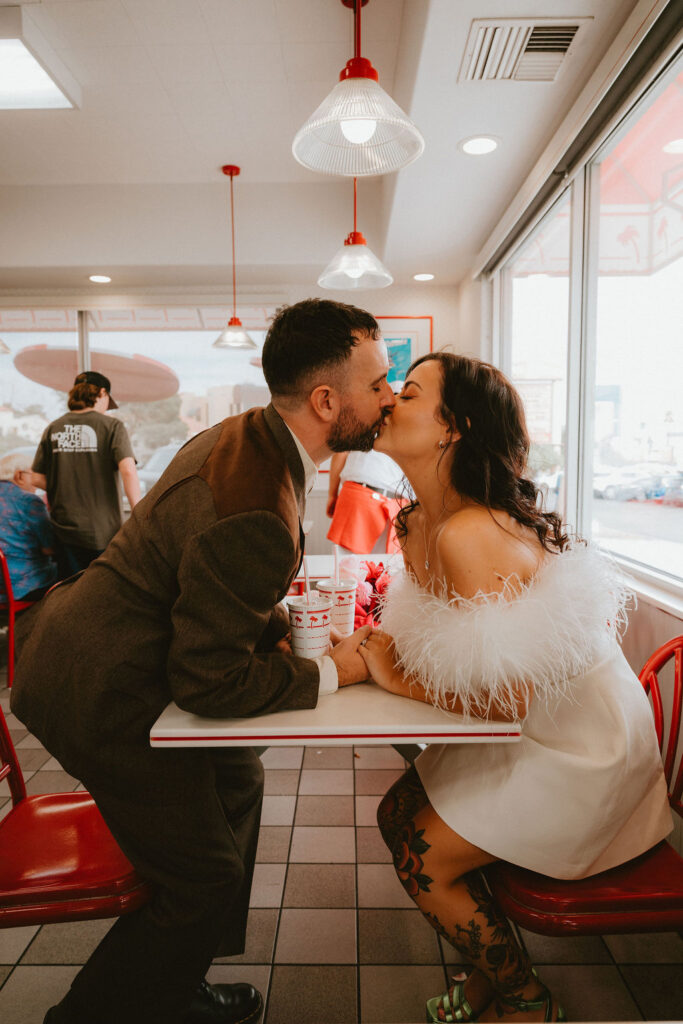 couple posing for their DTLV wedding photos
