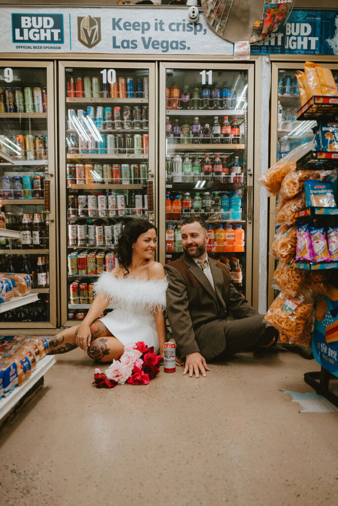 couple posing for their DTLV wedding photos
