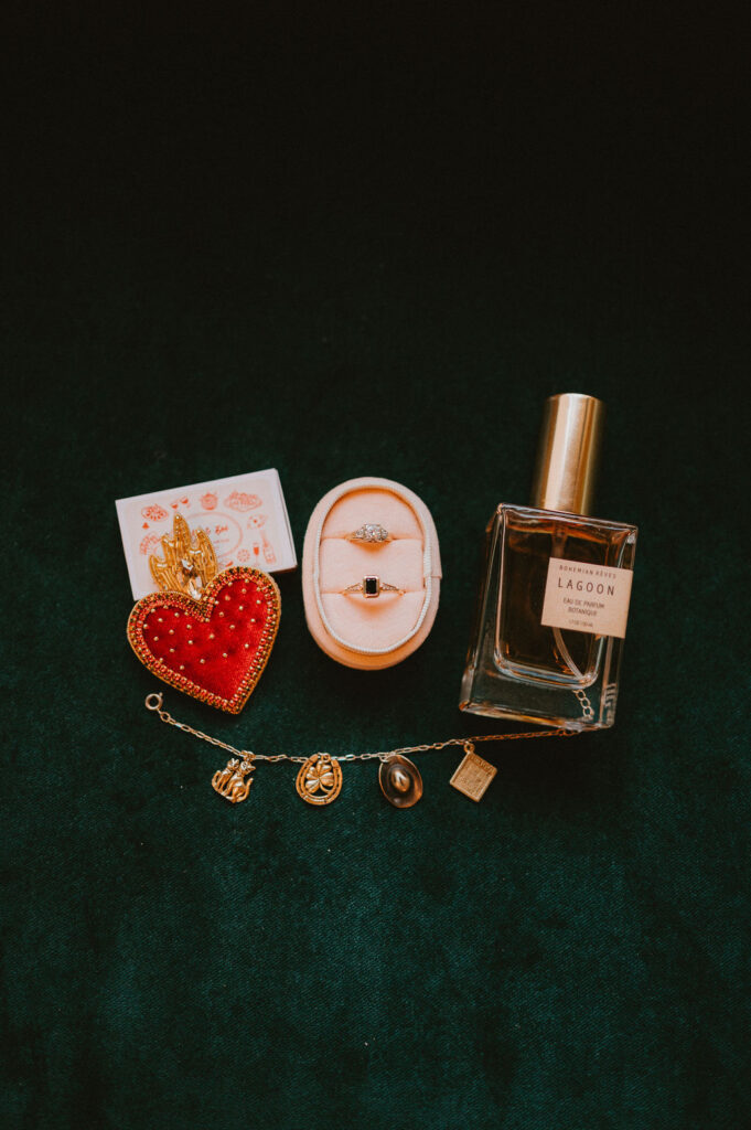 Zoe and Parker getting ready at Park MGM before their Little Church of the West wedding.
