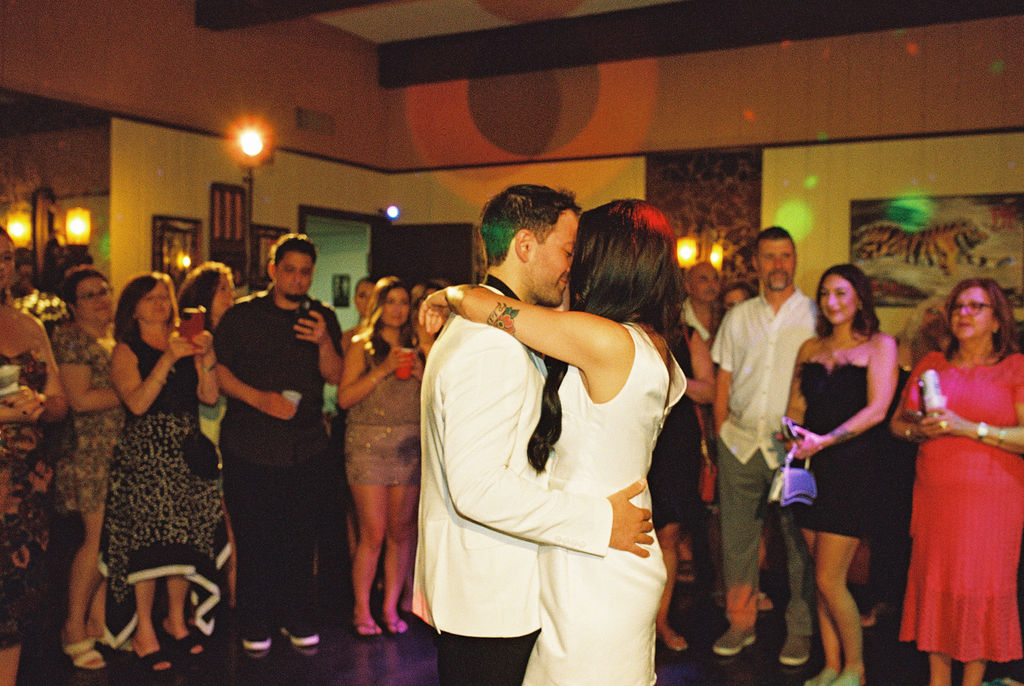Bride and groom have first dance at their Lacy Lane Las Vegas wedding
