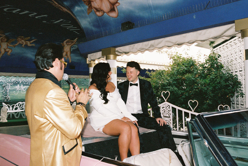 Tunnel of Love wedding ceremony with Elvis