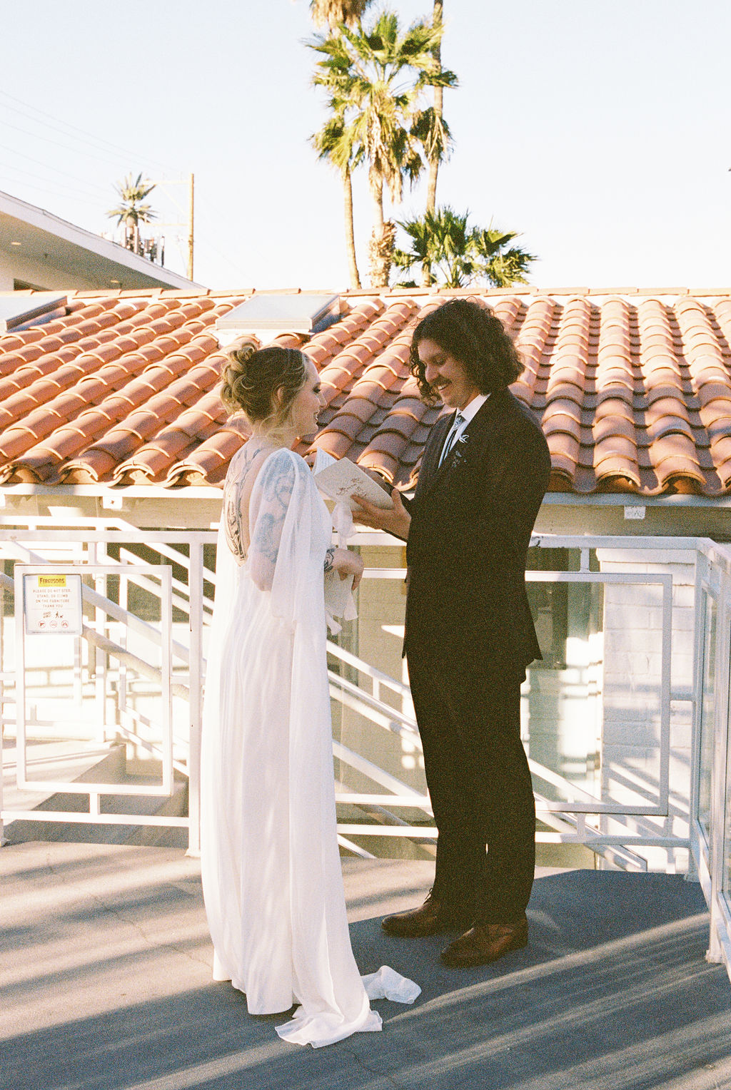 Couple says vows during wedding first look