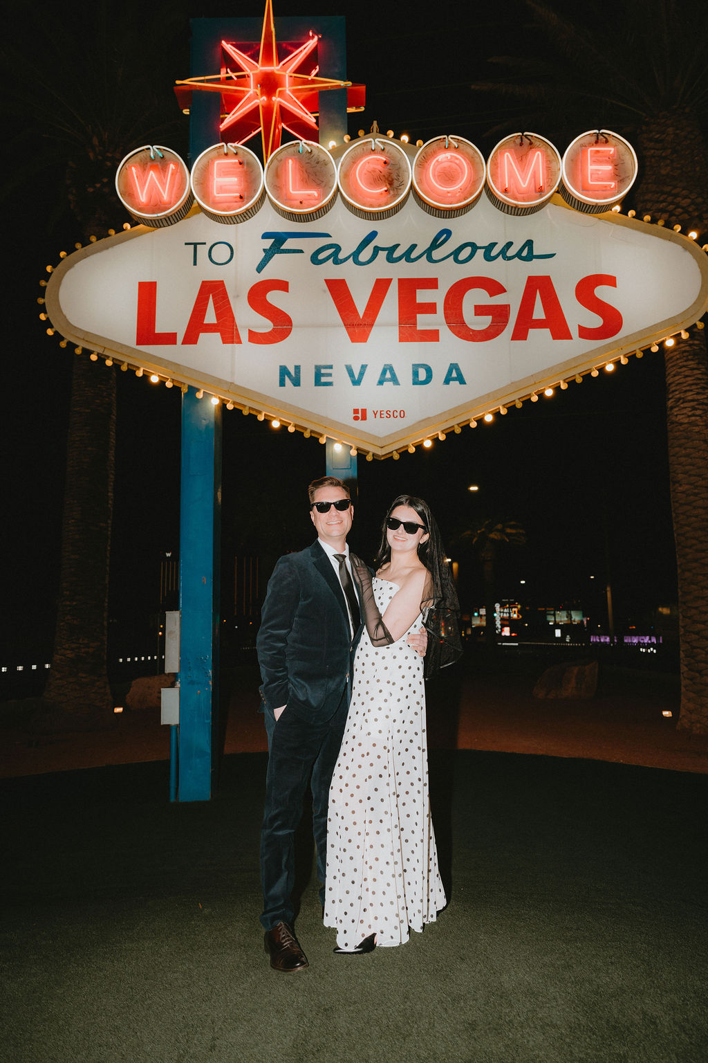 Couple pose for Las Vegas wedding photos before the ceremony day