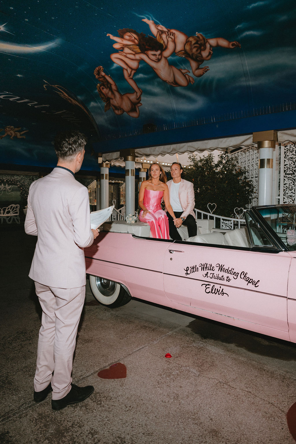 Couple has Las Vegas vow renewal in pink Cadillac