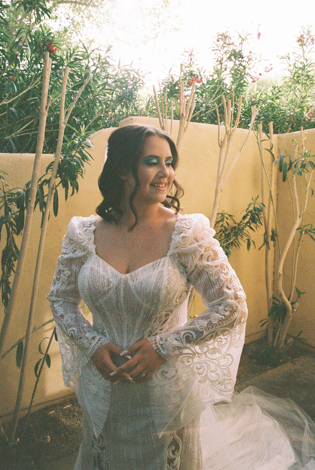 Bride at her Oasis at Death Valley wedding