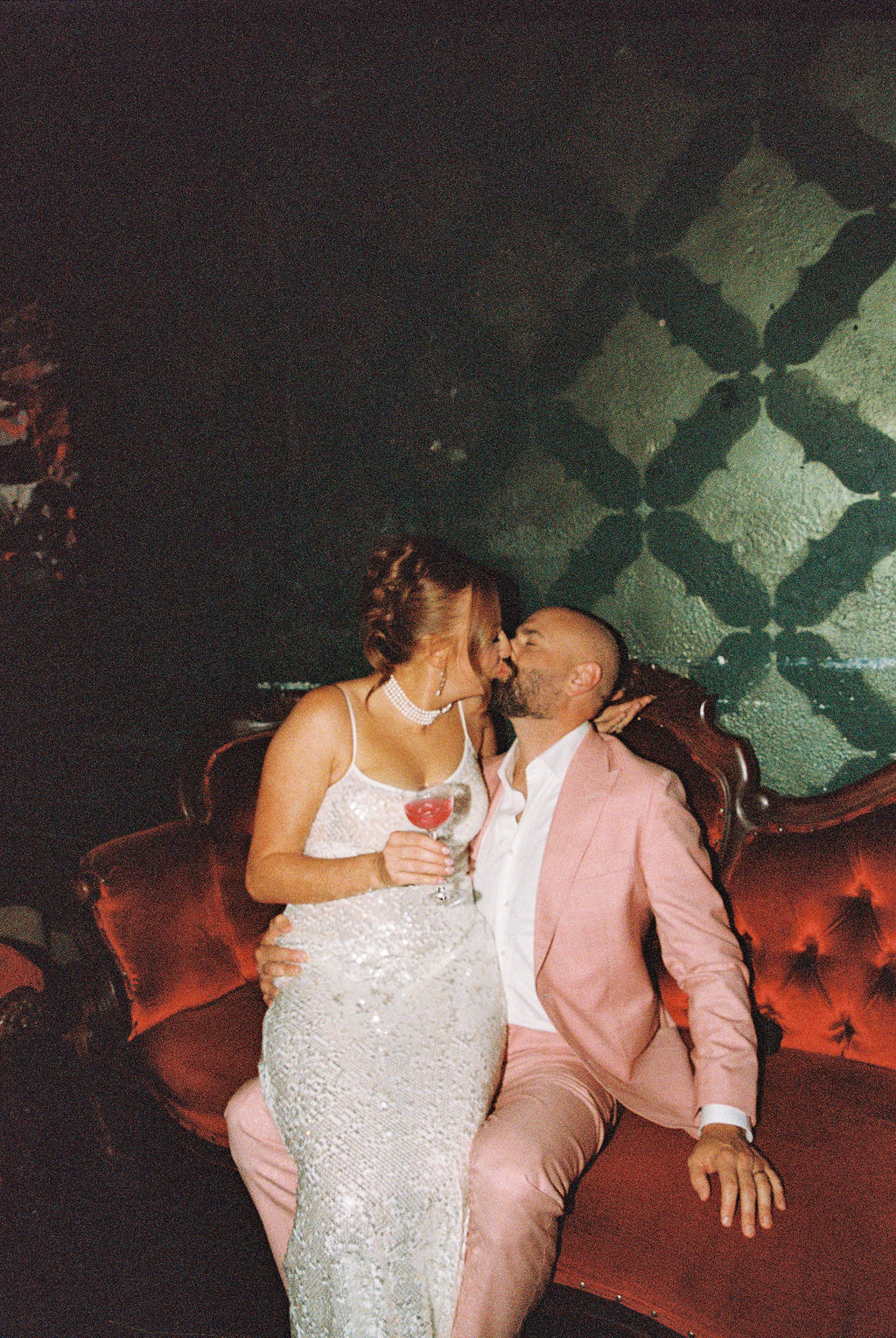 Couple at their fun Las Vegas wedding reception
