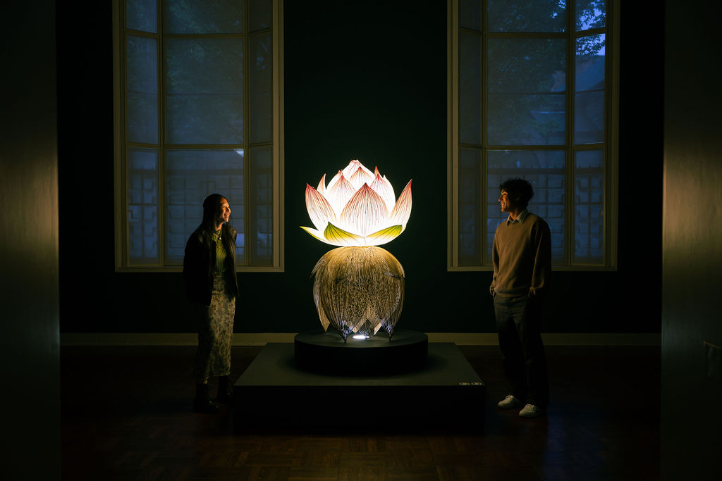 Couple at their Portland Art Museum engagement photos